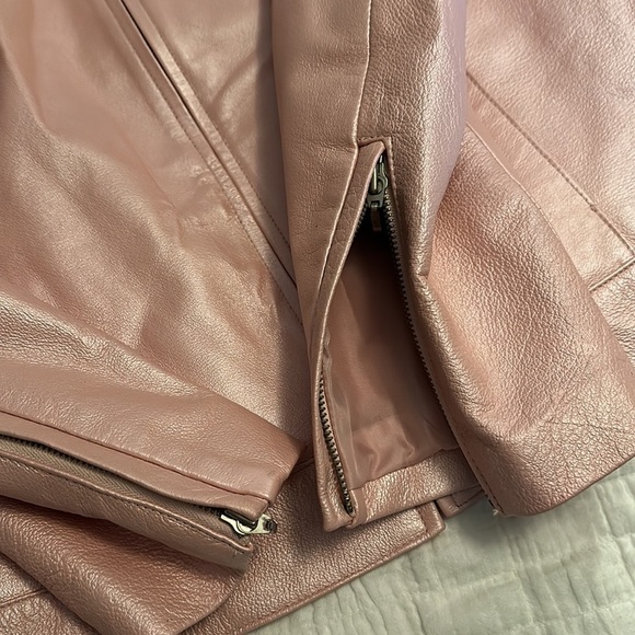 Dialogue Pink Authentic Leather Jacket Size Medium - Picture 11 of 16